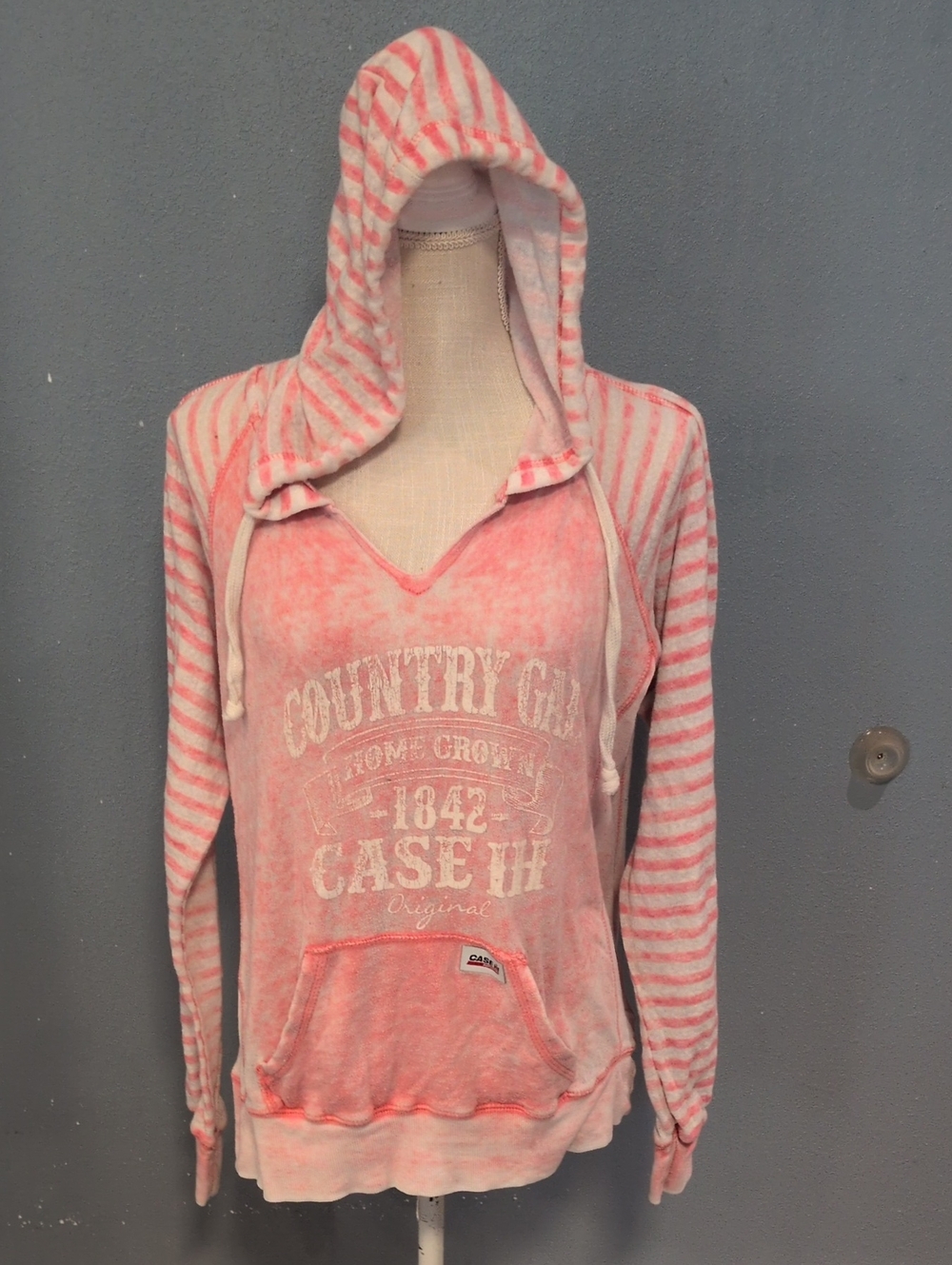Case Burnout Country Gale Distressed Cotton Blend Grunge Western Hoodie Farm